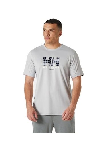 Helly Hansen Helly Hans Hh Tech Graphic Erkek T-shırt 2.0 Gri Gri
