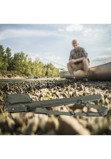 Pazly Yüksek Kaliteli Ayarlanabilir Omuz Askılı Fly Olta Çantası - 81cm, Dayanıklı Kanvas Malzeme