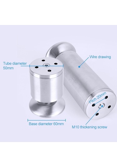 Paslanmaz Çelik Tel Çekme Kalınlaşmış Sütun Kanepe Mobilya Dolabı Ayağı, Yükseklik: 400mm Diğer