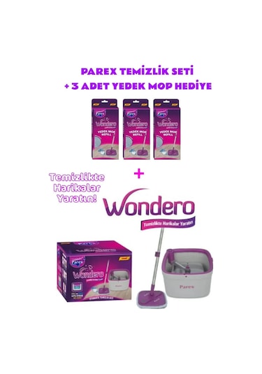 Wondero Otomatik Temizlik Seti - 3 Adet Yedek Mop