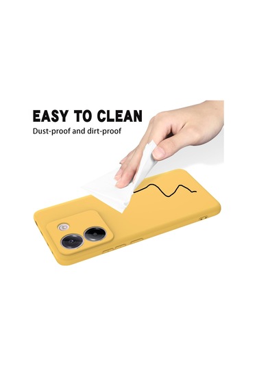 Xiaomi Poco M7 Pro 5g İçin Düz Renk Sıvı Silikon Damlaya Dayanıklı Tam Kapsama Telefon Kılıfı Sarı