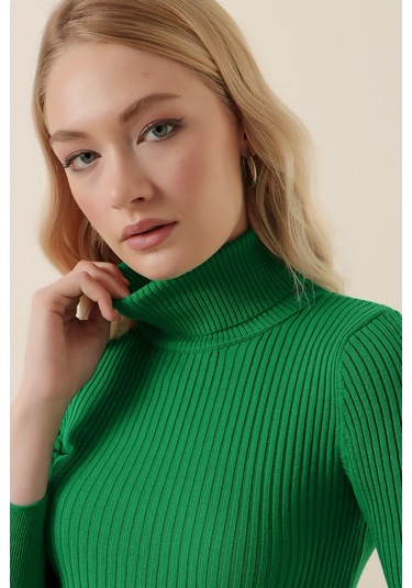 Bigdart 10311 Balıkçı Yaka Triko Kazak - D.yeşil 001