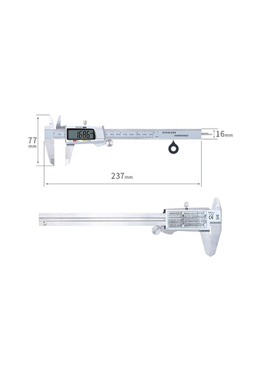 Jeemson Stainless Steel Dijital İç-iç Dönümölçer 0-150mm, 0.01mm Çözünürlük, 0.04mm Doğruluk, Pil Dahil