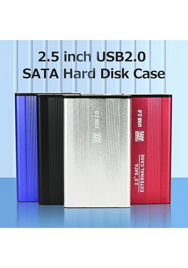 Usb2.0 Taşınabilir Sabit Disk Kutusu 2,5 İnç Harici Sata Hdd Muhafazası Usb2.0 Alüminyum Alaşımlı Kabuk 2,5 İnç Sata Hdd/ssd İçin Kırmızı