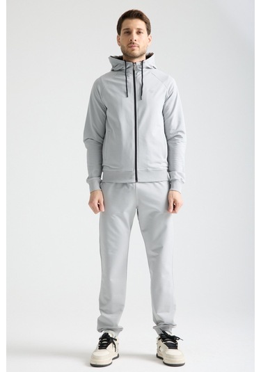 Shooter Sportswear Elit Class Füme Erkek Eşofman Takımı Mevsimlik Kapüşonlu Manşetli Rahat Kalıp Gri