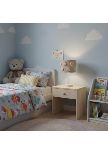 Elizim Home Lighting Makrome Papatyalı Abajur Krem