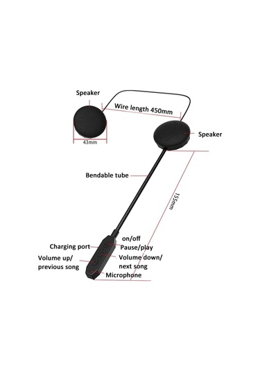 Bluetooth 5.3 Motosiklet Kaskı Kulaklığı Stereo Akıllı Gürültü Önleyici Sürüş Kulaklığı