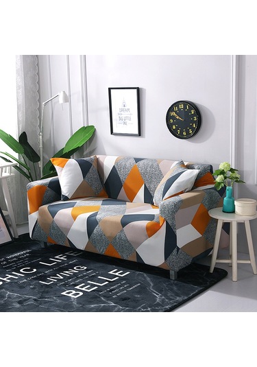Gajeena Tek Kişilik Koltuk Örtüsü Elastik Tam Kapama 90-140 Cm Kalın Polyester Kumaş + Yastık Kılıfı Çok Renkli