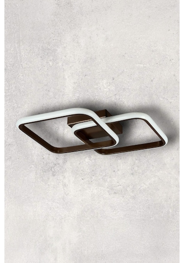 Kira Kahve Rengi Salon Mutfak Hol Beyaz Led 2 Li Avize Kahve Rengi