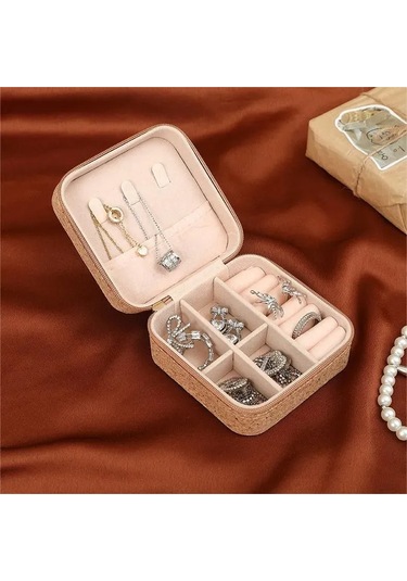 Kangvka Klasik Retro Desenli Ahşap Desenli Küçük Boyutlu Gümüş, Yüzük, Kolye Saklama Kutusu - Flanel İç Kaplama İle Zarf Kapanma Çok Renkli