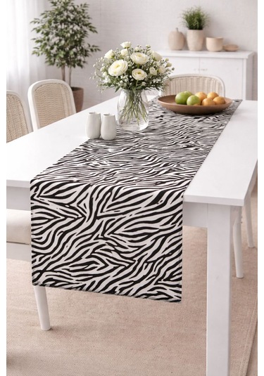 Babyface Kumaş Desenli Dijital Baskı Masa Runner 40x140 Cm Astarlı Desenli 8
