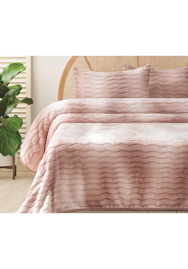 Merinos Dream Home 3 Parça Battaniye Seti Pudra Pudra