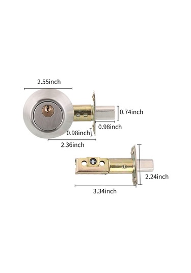 Vkemall Stainless Steel Kilitli Kapı Kolu - Bakır Kilitleyici, 3 Anahtar, 60mm Kenar Mesafesi, Özel Kullanım Odaları İçin Kolay Kurulum