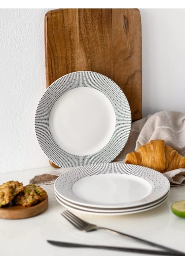 Korall Tabak Seti 4 Adet Düz Beyaz Tatlı 19cm Scandi 198216122 Beyaz