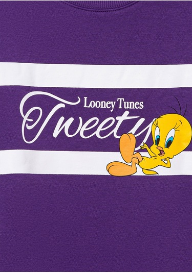 Mavi - Tweety Baskılı Baskılı Mort Sweatshirt 7s10073-70633 Mor