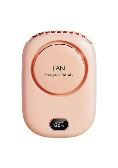 Boatshop1 Pembe Usb Şarjlı 2000mah Taşınabilir Mini Boyun Fanı 3 Hız Ayarlı Hafif Beyaz