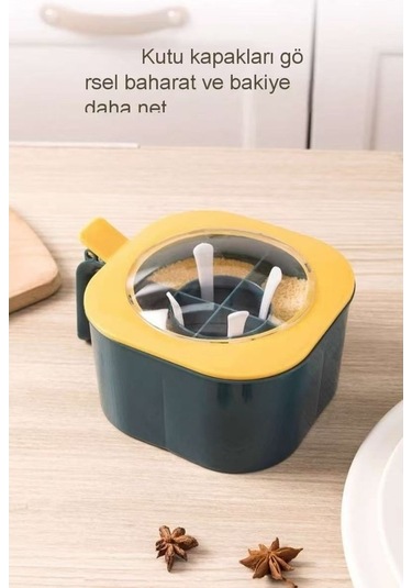 Ganzhoushop Set Mutfak Kutusu Kombinasyonu Ev Baharatlık Baharat Ambition 2'li Ms Pratik Saklama Çözümü Mavi