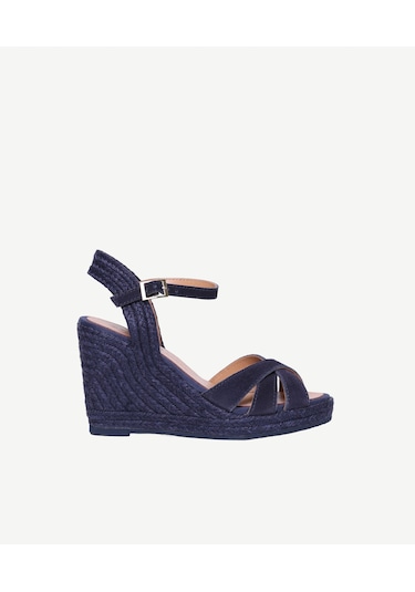 Yargıcı Çapraz Bantlı Dolgu Süet Espadril 26ykay4033x 004 Lacivert
