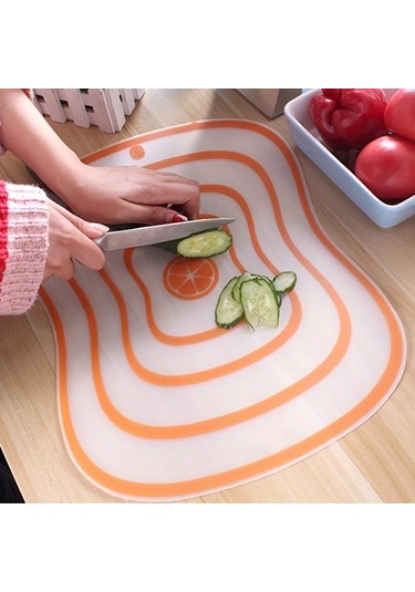 Tongdashop Kaymaz Sarı Plastik Kesme Tahtası - Dayanıklı Sebze Meyve Doğrama Yüzeyi sarı