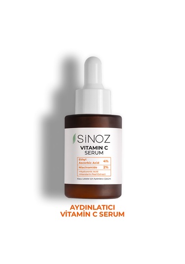 Sinoz Ton Eşitleyici Aydınlatıcı Vitamin C %4 Niacinamide %2 Yüz Serumu Tüm Ciltler İçin 30 ML