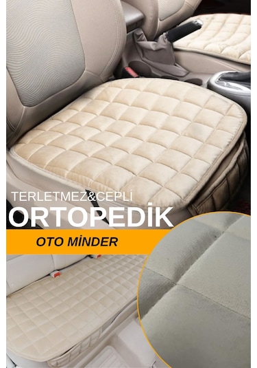 Premium Oto Koltuk Minderi Seti Sırtlıksız Bej
