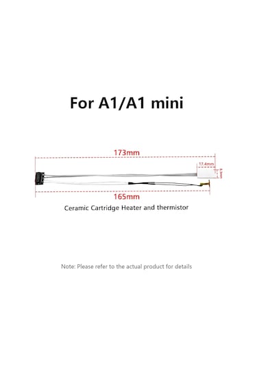 Monyee Bambu Lab A1/a1 Mini 24v 80w Fırın Elemanı Termistör Kablolu Seti 173mm Adaptörlü 3d Yazıcı Parçası