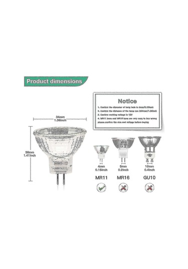 Tavan Aydınlatması İçin 12'li Paket 12v 20w Kısılabilir 2700k Sıcak Beyaz Mr11 Gu4 Halojen Ampuller Diğer
