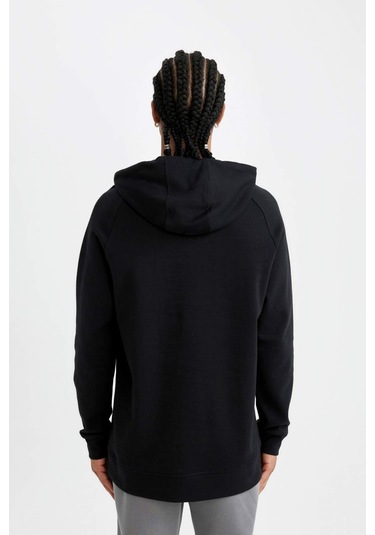 DeFactoFit Standart Fit Cepli Kapüşonlu Sporcu Sweatshirt D0926AX24AUBK81