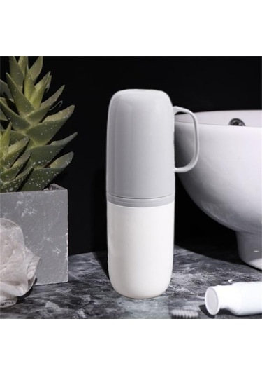 Sarı Seyahat Yıkama Fincan Taşınabilir Uygun Plastik Hafif Seyahat Diş Fırçası Bardağı Seyahat İçin Kılıf Sarı