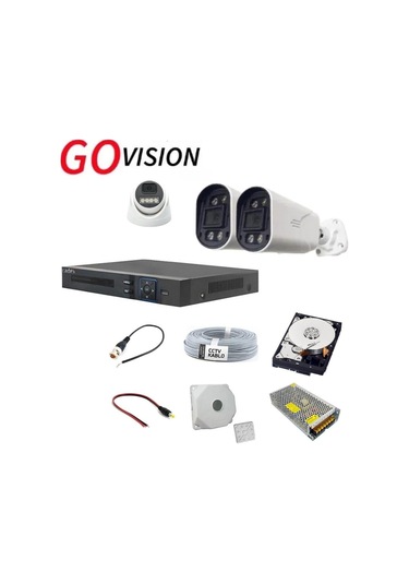 3'lü 5mp Ahd Kamera Seti Full Color, 360mm Lensli, Gece Görüşlü Güvenlik Sistemi-125488