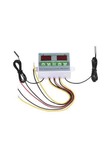 Hombey Zfx-st3012 12v Çift Ekranlı Çift Kontrollü Sıcaklık Kontrolörü - Soğutma Ve Isıtma İçin Akıllı Termostat