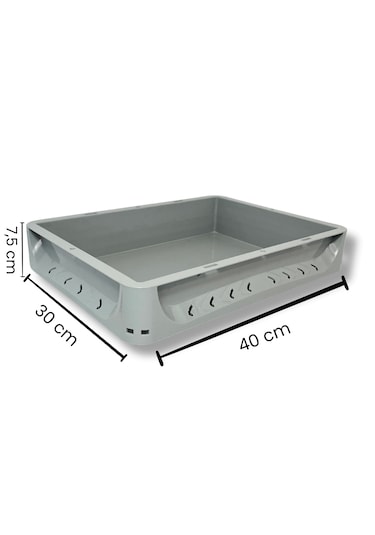 Alpbx Gıdaya Uygun Gri Hamur Pasası 40x30x7.5 CM - 7 L