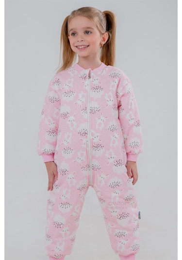 Kız Erkek Çocuk Kalın Elyaf Dolgulu 2.5 Tog Desenli Uyku Tulumu-pembe Pembe