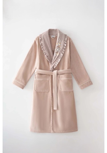 Ecocotton Zaira Pudra Kadın "medium" Organik Pamuk Bornoz Pudra