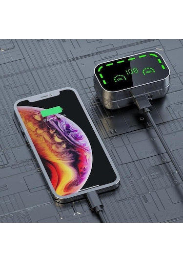 Bluetooth Kulaklık Tws5.3 Ayna Büyük Ekran Akıllı Dijital Ekran Spor Kulak İçi Kulaklıklar