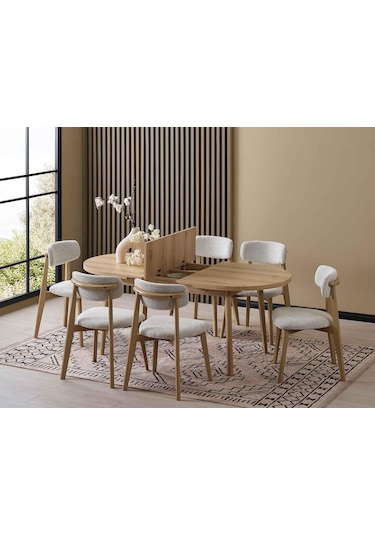Laçin Yemek Masası Takımı Meşe