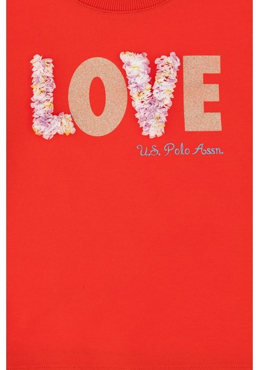 U.s. Polo Assn. Kız Çocuk Nar Çiçeği Sweatshirt 50298159-vr239 Nar Çiçeği