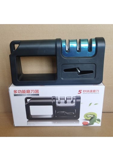 Mufunye Mutfakta Çok Amaçlı El Tipi Bıçak Ve Makas Tasarrufu Aleti - Hızlı, Dayanıklı Ve Kompakt Siyah Taşlı 4'lü Fonksiyonlu Tasarım