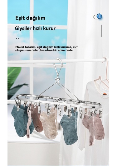 Paslanmaz Çelik Çamaşır Kurutma Rafı 18 Klipsli Çamaşır Kurutma Rafı Rüzgar Geçirmez Klipsli Çamaşır Kurutma Rafı Kırmızı