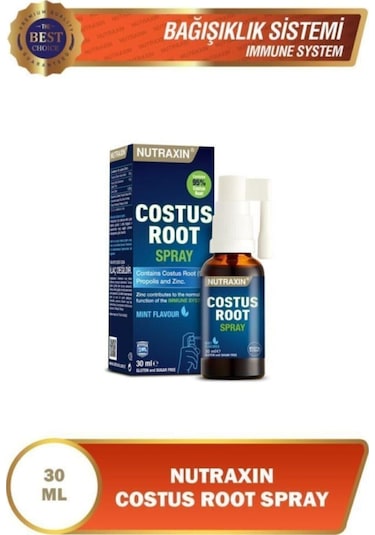 Nutraxin Costus Root Spray 30 Ml - Kusti Hindi Boğaz Spreyi