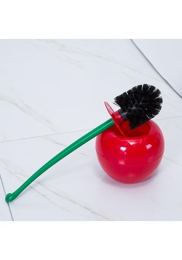 Güzel Kiraz Şekli Lavabo Fırçası Tuvalet Fırçası Ve Amp Tutucu Seti Yaratıcı Temizleme Aracı Plastik Banyo Aksesuarları Kırmızı Yeşil Tuvalet Fırçası Tutucular Altın