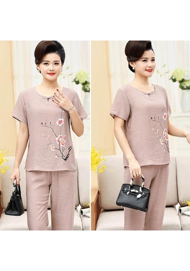 Koyu Yeşil Trendy Kadın Üst Pantolon Takımı O Yaka Orta Bel Hızlı Kuru Koyu Yeşil