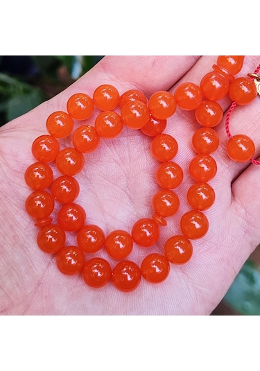 8 Mm Ayhan Turan Usta İşçilikli Turuncu Zar Kehribar Tesbih
