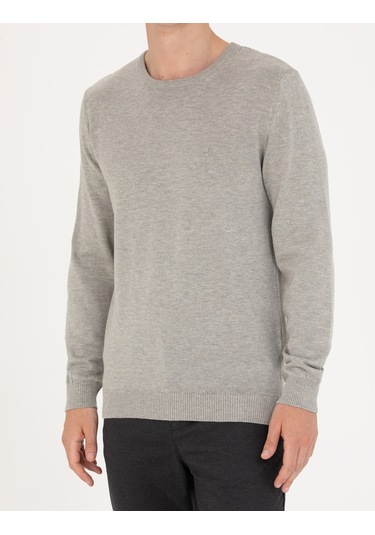 Pierre Cardin Erkek Açık Gri Melanj Kazak /triko 50270179-vr091 Açık Gri Melanj