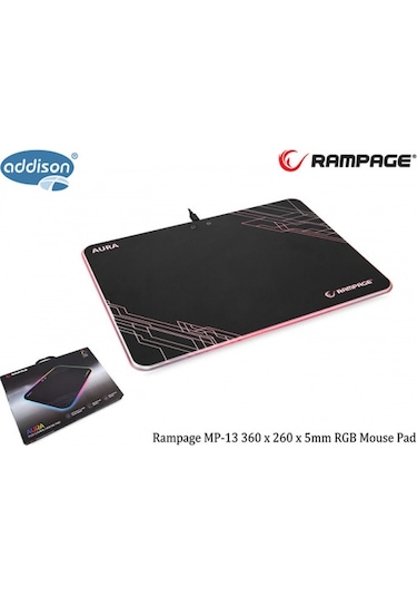Rampage Mp-13 Aura 360X260X5Mm Gaming Rgb Mouse Pad