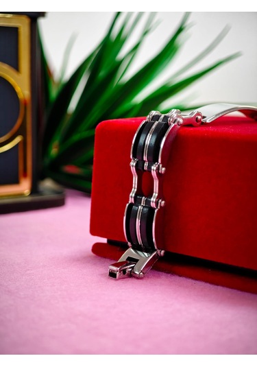 Çelik Derili Bileklik Kişiye Özel İsimli Paslanmaz Derili Çelik İsimli Bileklik 316 L Çelik Altın - Pembe