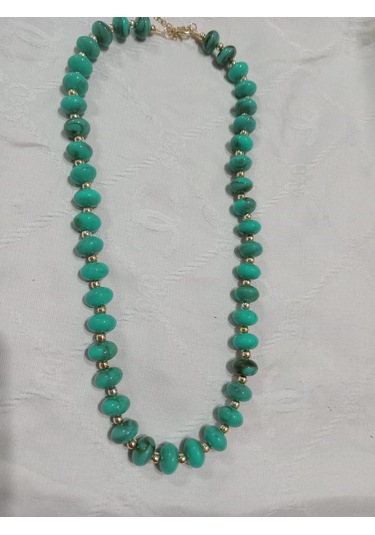 Turkuaz Rengi Şık Kolye Turkuaz