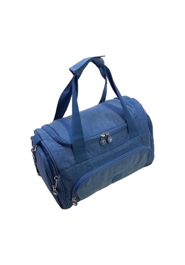 Hafif Klinkır Kumaş Yağmur Geçirmez Kabin Boy Seyehat Spor Çantası Mavi