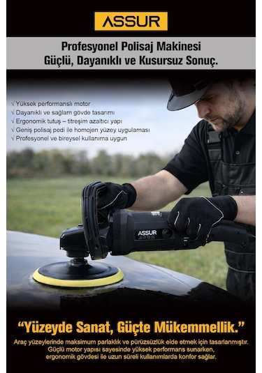 Assur ASR408 180 MM Pasta Cila Polisaj Zımpara Siyah