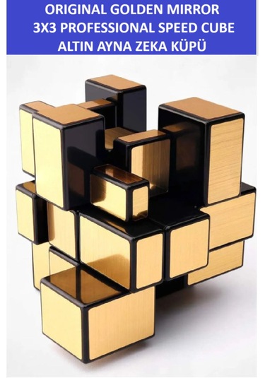 3x3 Golden Mırror Ayna Küp -zeka Küpü - Profesyonel Speed Cube - Sabır Küpü -